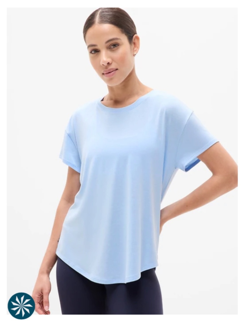Athleta Move With Ease Tee - Color Mist Blue